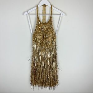 gold sparkly tassel dress V-Neck Gold Sequin Bodycon Homecoming Dress with Tassel – FancyVestido